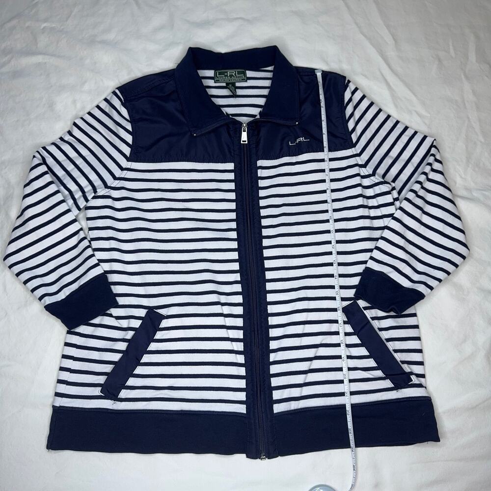 Ralph Lauren Active LRL Jacket XL Navy White Stripe Nautical Coastal Sailor 1X - Picture 6 of 14